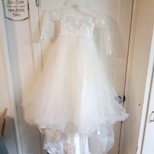 Mini Bride Dress with Train